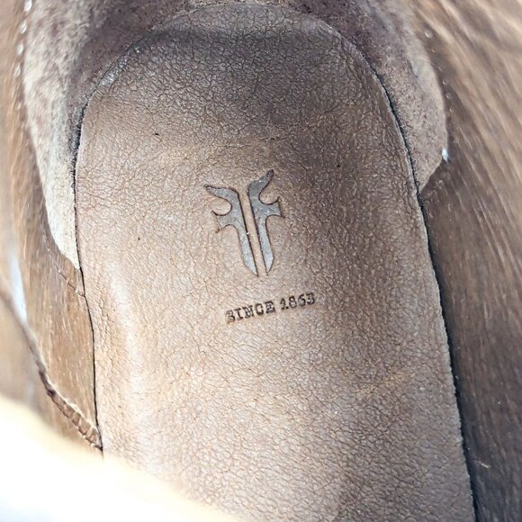 Frye Women Carson Piping Medium Grey Western Ankle Boots size 7 - Picture 10 of 12